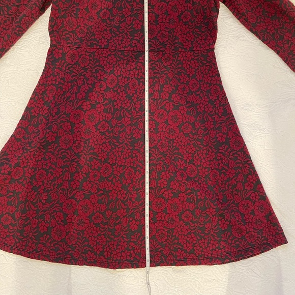 Ann Taylor Loft red & black midi dress 12 Petite - Picture 5 of 9
